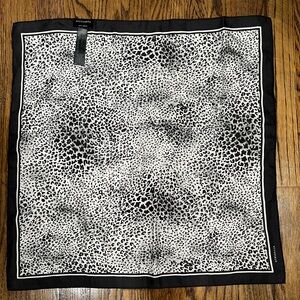 AllSaints Black and White Leopard Print Scarf